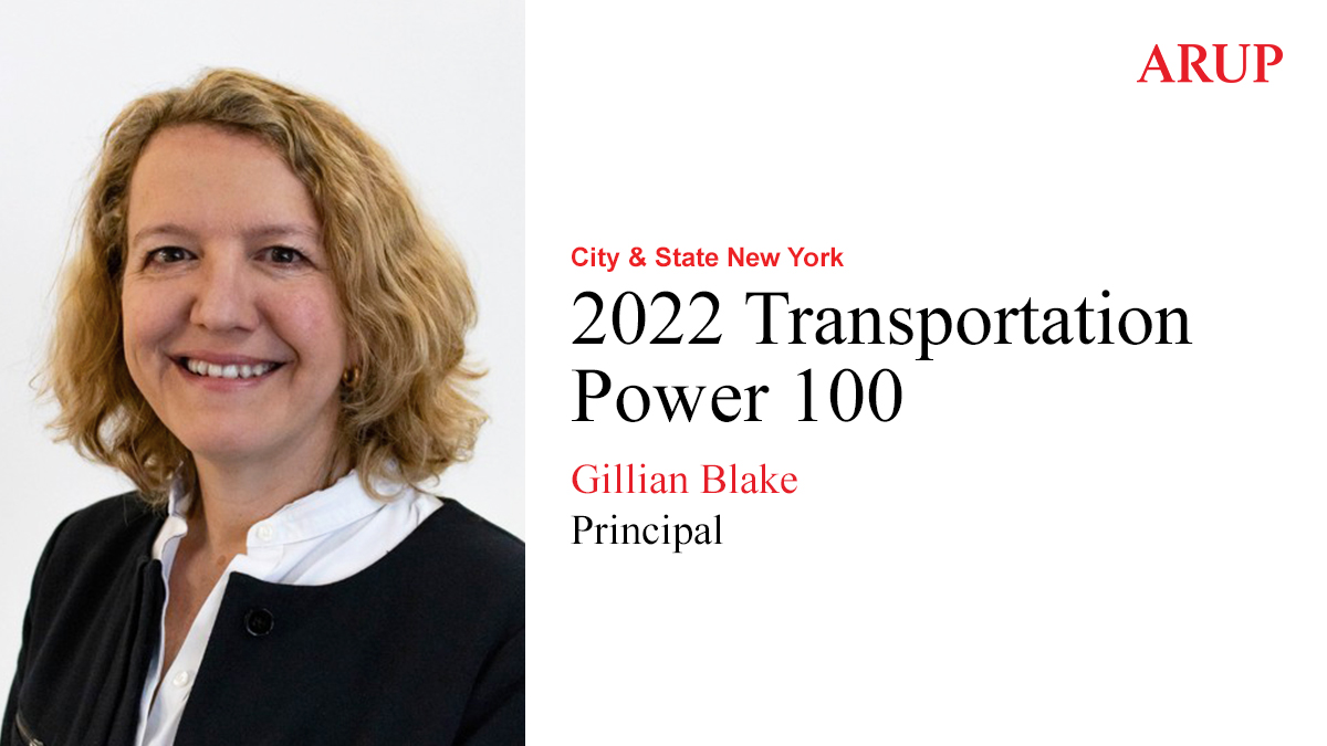 ArupAmericas's tweet photo. Congratulations to our Gillian Blake who has been named on @CityAndStateNY’s Transportation #Power100 list for 2022! The list highlights the top 100 individuals progressing #transportation in the Big Apple.

Learn more: https://t.co/5FxJEbrA2p https://t.co/qnGebtQApL