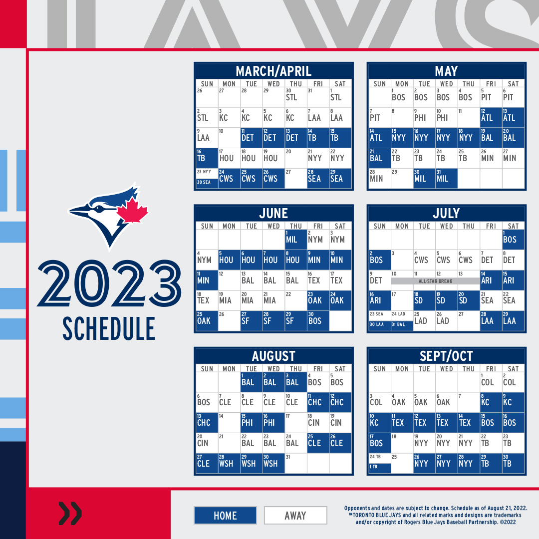 Toronto Blue Jays on Twitter: "PRESENTING: Your 2023 #BlueJays schedule!"
