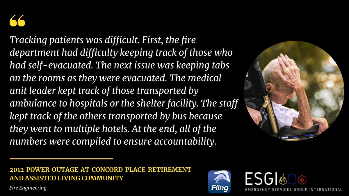 ESGIsolutions's tweet photo. 📲Assisted living facilities need to be prepared to safely evacuate their residents during emergencies. 

#FlingTrack can help: https://t.co/7987mHz5mo

#evacuation #evacuate #emergency #assistedliving #nursinghome #safety #tracking #accountability #transport #residents https://t.co/cK6awBRM1c
