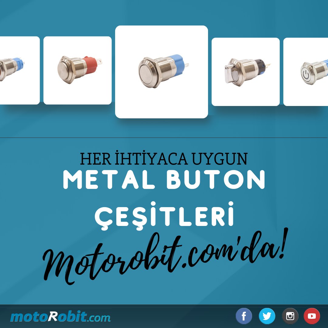 12-30mm aralığında her ihtiyaca uygun IP65
metal buton çeşitleri Motorobit.com'da!

#metalbuton #metalbutons #motorobit #IP65
#electronics #buton #button #buttons