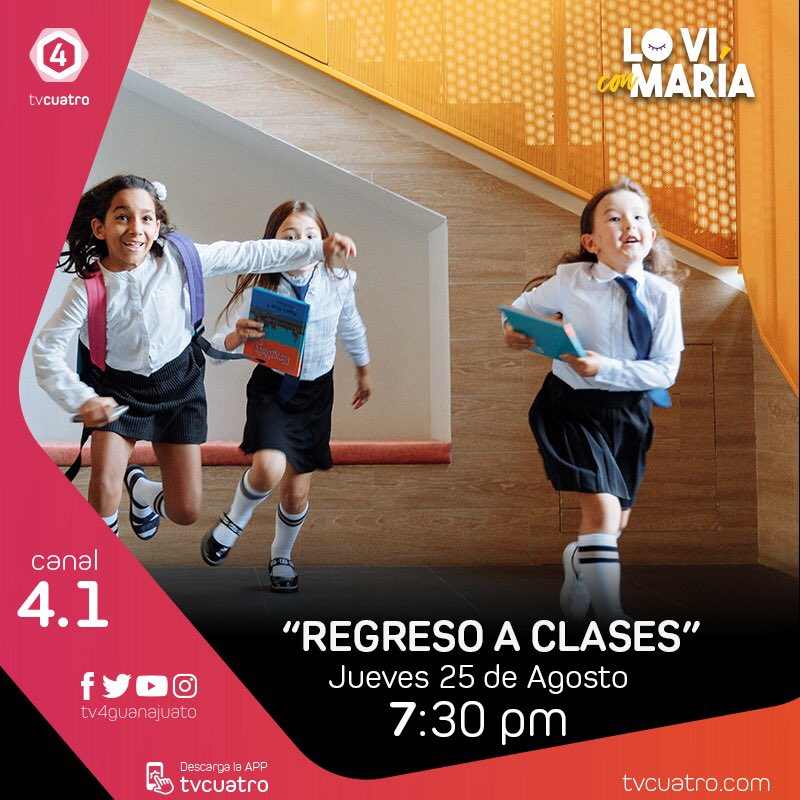 LoViConMara1's tweet photo. #LoViConMaría 👱‍♀️| Regreso a clases 📺

@EducacionSEG 

🗓️ Jueves 25 de Agosto
⏰ 7:30 pm
📺💻📱 Canal 4.1

#LoViEnTV4 https://t.co/Rhq3qwjFCt