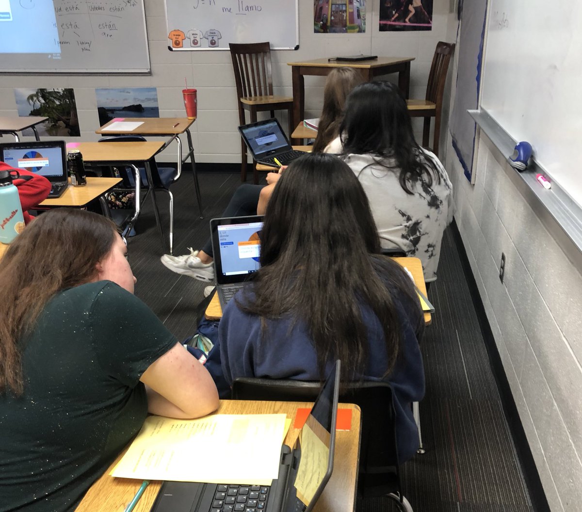 Today in Span 2 we are chatting (en español) about our school using a 🛞 of ¿? #EngagingOE