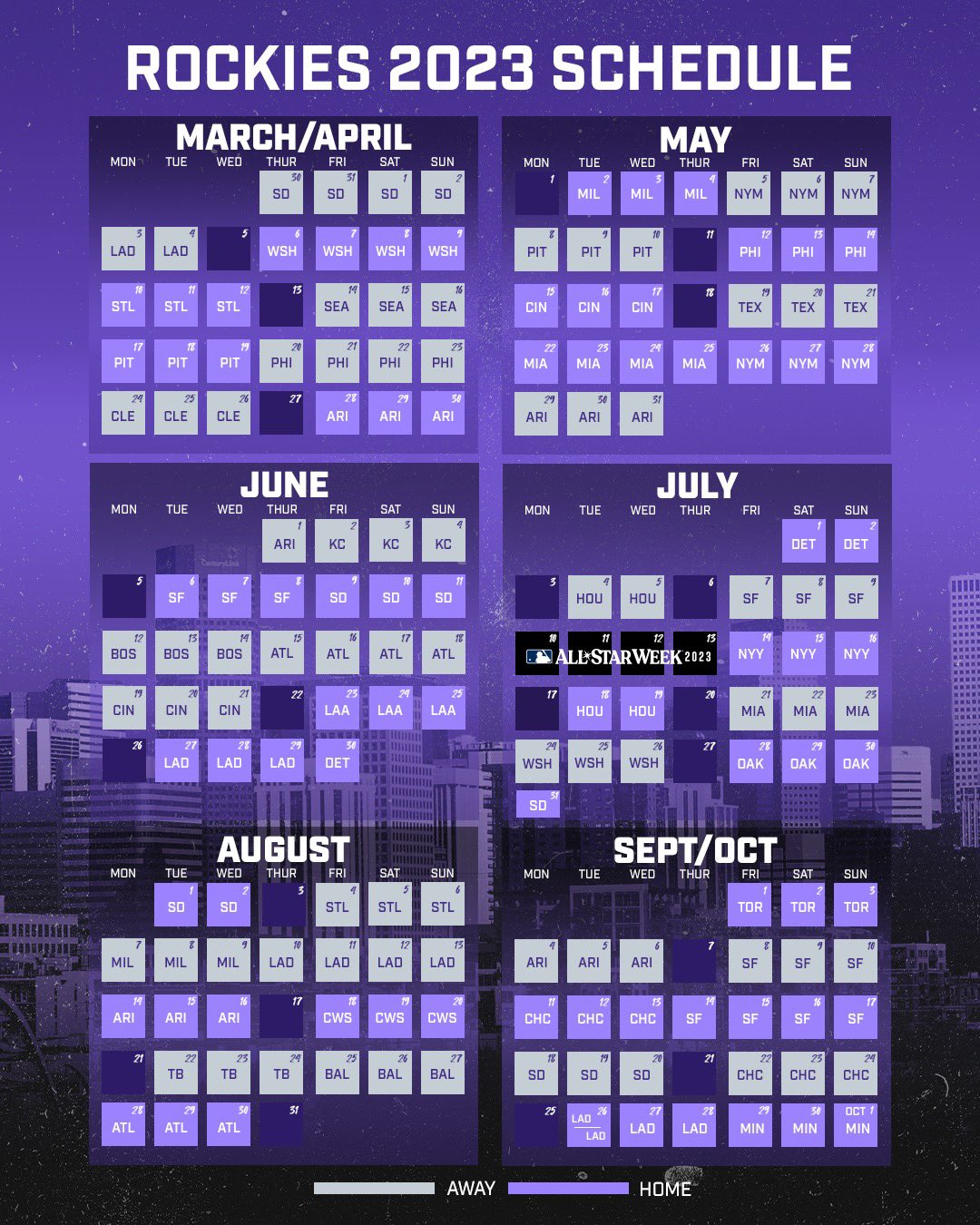 Colorado Rockies Baseball Schedule 2022