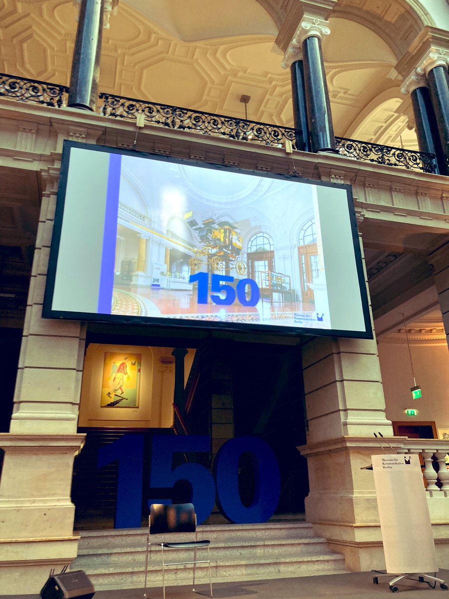 AB_Hornung's tweet photo. Nun startet der Festakt zu #150Jahre #Postmuseum @mfk_berlin mit einer tollen Diashow https://t.co/GhQQLgsEWO