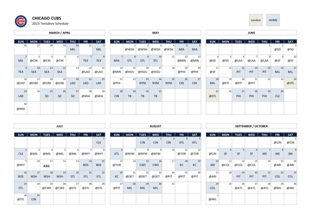670 The Score on Twitter "Here’s a look at the Cubs’ schedule for
