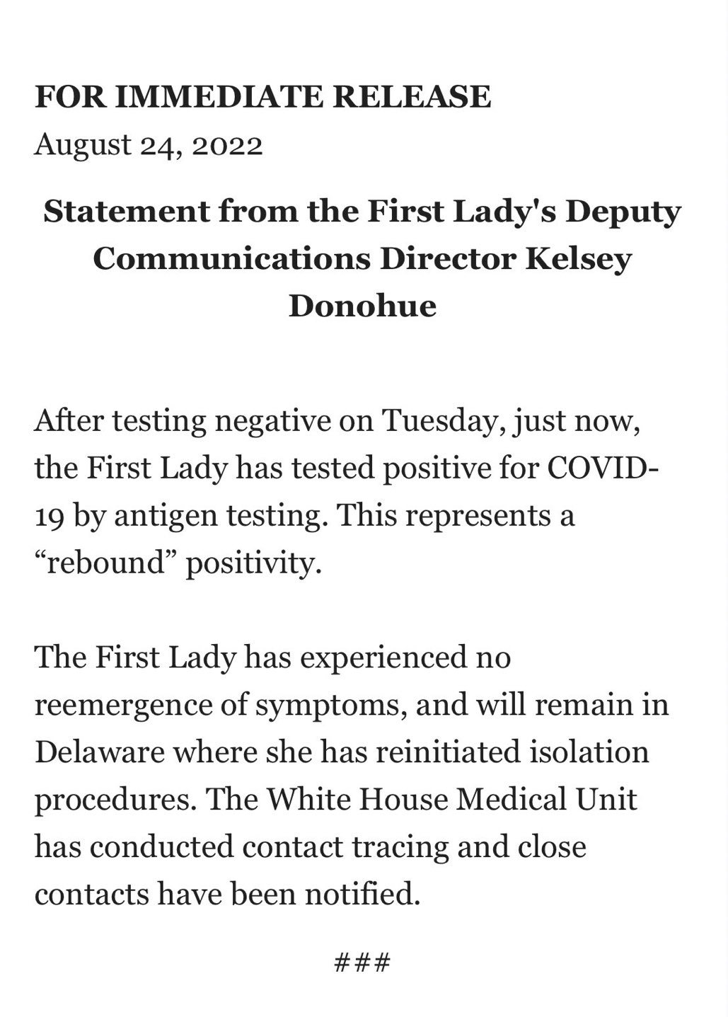 Disclose.tv on Twitter: "JUST IN - Jill Biden infected with COVID again