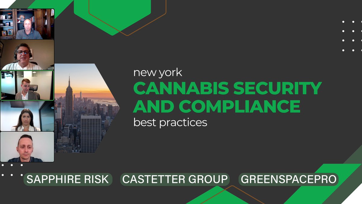 Anami_Tech's tweet image. Our webinar was a great success and we appreciate everyone attended. A special thank you to our speakers, Tony with @SapphireRisk, Kaelan and Kate with @castettergroup, and Ed and Chris with GreenSpacePro. #cannabis #compliance #security #projectmanagement #newyork