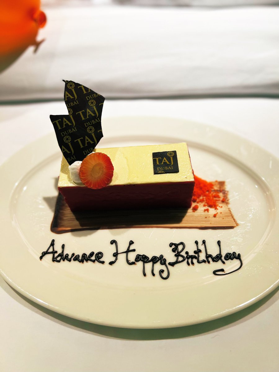 mayurdaspute's tweet photo. Wow 🤩 &amp; thanks to @TajHotels for giving surprise &amp; celebrating my son Rajveer’s birthday in advance at #Taj Dubai (Business Bay). Thanks for the #cake &amp; #balloons in the room. My son Rajveer is touched beyond words. #Taj made our day.😊👍 https://t.co/DNIMyWlT1D