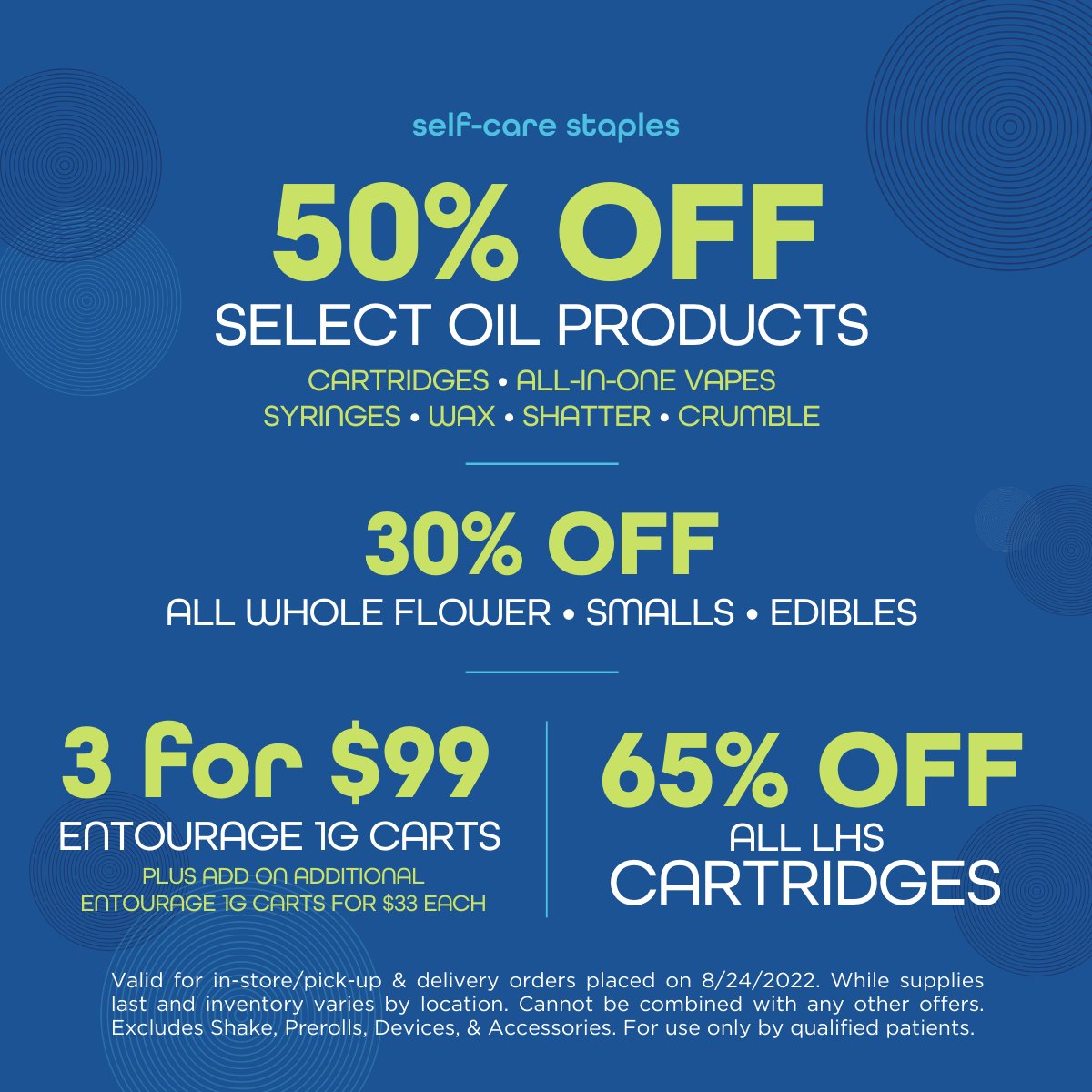 ayrflorida's tweet photo. Lots on sale today at Liberty๐ 50% off cartridges, all-in-ones, syringes, wax, shatter & crumble; 30% off all whole flower, smalls, & edibles; 65% off all LHS cartridges; and 3 Entourage 1g Cartridges for only $99! #flmmj #flcannabis #floridammj https://t.co/wgeLXuykVZ