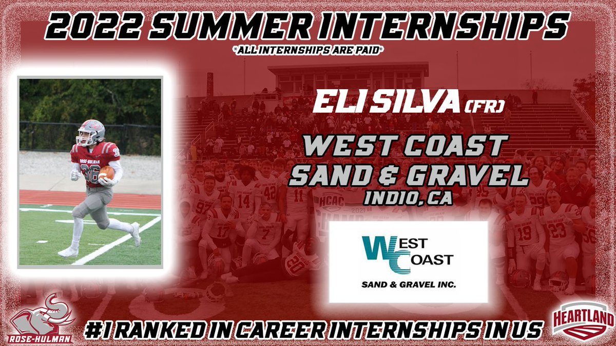 Coach_Stanton1's tweet photo. Our next player recognized is Eli Silva, a Freshman Wide Receiver who has an internship with West Coast Sand and Gravel. Eli is a Civil Engineering Major from  Indio, CA. #RHInternT #WeWork https://t.co/rtv1uGX671
