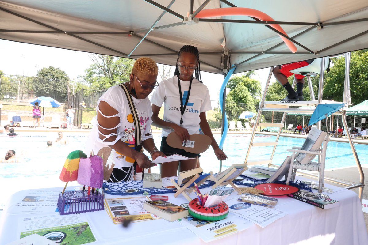 DCDPR's tweet photo. Our Seniors embody #WhereFunHappens! They are having a blast at the “Early Bird Drip” private pool party for #Platinum residents today at Theodore Hagans Pool. #SummerVibes #AgeFriendlyDC https://t.co/fxcxRmyFE0