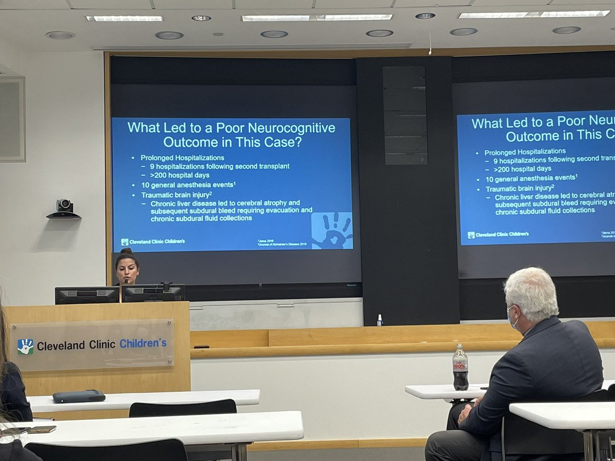 Fantastic presentation by our @CleClinicKids  #pedsgi fellow Dr. Vespoli on cognitive outcomes at our James Ted Engle Hepatology Conference! <a href="/CleClinicMD/">Cleveland Clinic MD</a>