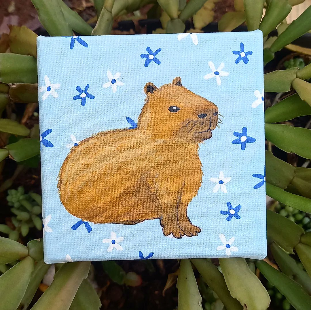 desenhos_da_ca's tweet photo. Atendendo a pedidos la do meu tiktok! Gostaram? 
#capivara #capybara #art #desenhosdaca #pintura #acrilicpainting #desenho #cute #nature https://t.co/k2dI7Ax2st
