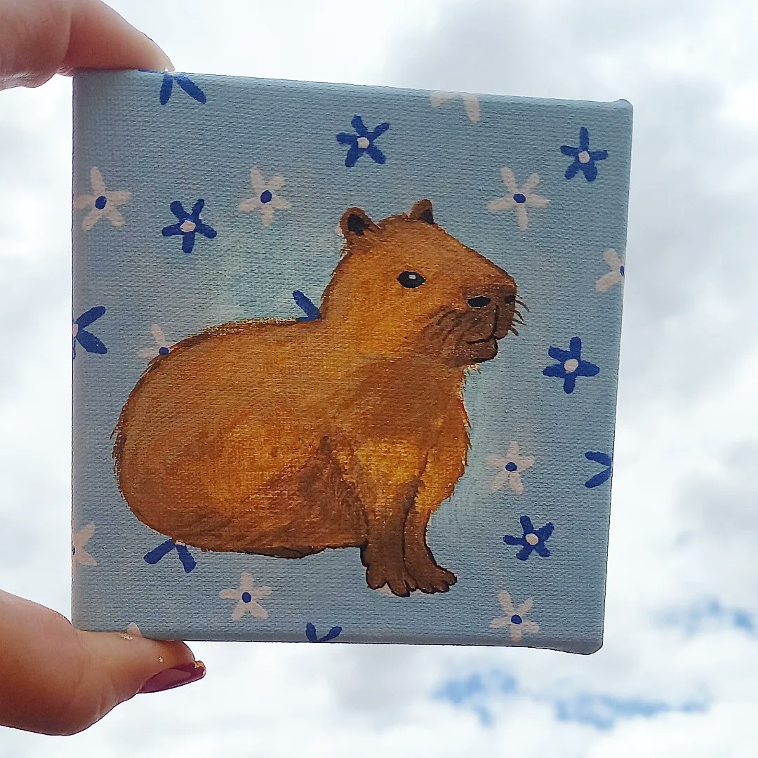 desenhos_da_ca's tweet photo. Atendendo a pedidos la do meu tiktok! Gostaram? 
#capivara #capybara #art #desenhosdaca #pintura #acrilicpainting #desenho #cute #nature https://t.co/k2dI7Ax2st