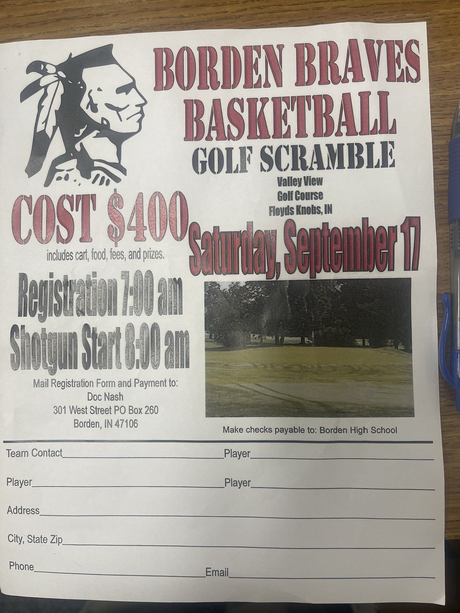 Borden Braves Boys Basketball (@bordenbravesbbb) on Twitter photo We are still in need of some hole sponsors for our golf scramble. If interested please contact Coach Nash at dnash@bhsc.school or Coach Jones at kjones@bhsc.school. Thanks! <a href="/Coach_DocNash/">Doc Nash</a> <a href="/bordenathletics/">Borden Athletics</a> We are still in need of some hole sponsors for our golf scramble. If interested please contact Coach Nash at dnash@bhsc.school or Coach Jones at kjones@bhsc.school. Thanks! <a href="/Coach_DocNash/">Doc Nash</a> <a href="/bordenathletics/">Borden Athletics</a>