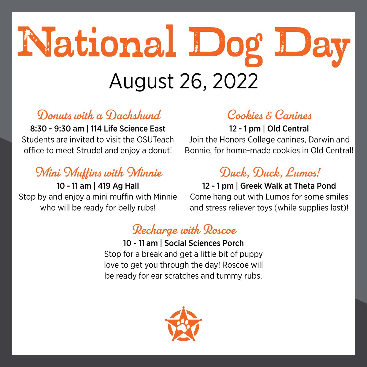 OSUTeach's tweet photo. This Friday is National Dog Day! Swing by our office (114 LSE) from 8:30-9:30am for Donuts with a Dachshund! Meet Strudel and enjoy a yummy treat! https://t.co/0EWawdfJUR
