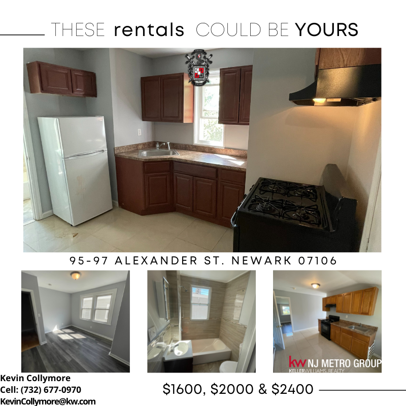 CollymoreGroup's tweet photo. NOW AVAILABLE!!! 1st, 2nd and 3rd flr apt available for rent on 95-97 Alexander St. Newark. 1st flr includes 4🛏️1🛁 and kitchen for $2400, 2nd flr includes 3🛏️1🛁 and kitchen for $2000  and 3rd flr includes 2🛏️ 1🛁and kitchen for $1600.  

#thecollymoregroup #igetshitdone #kw https://t.co/0ud6B6mMy3