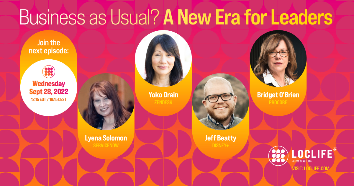 acclaro_inc's tweet image. What does human-centric #leadership look like?

Leading #localization industry panelists share their thoughts at our upcoming #LocLifeEvent on Sep 28.

📆Save the date and book your seat here 👉 bit.ly/3QP52NV #LivingLocLife