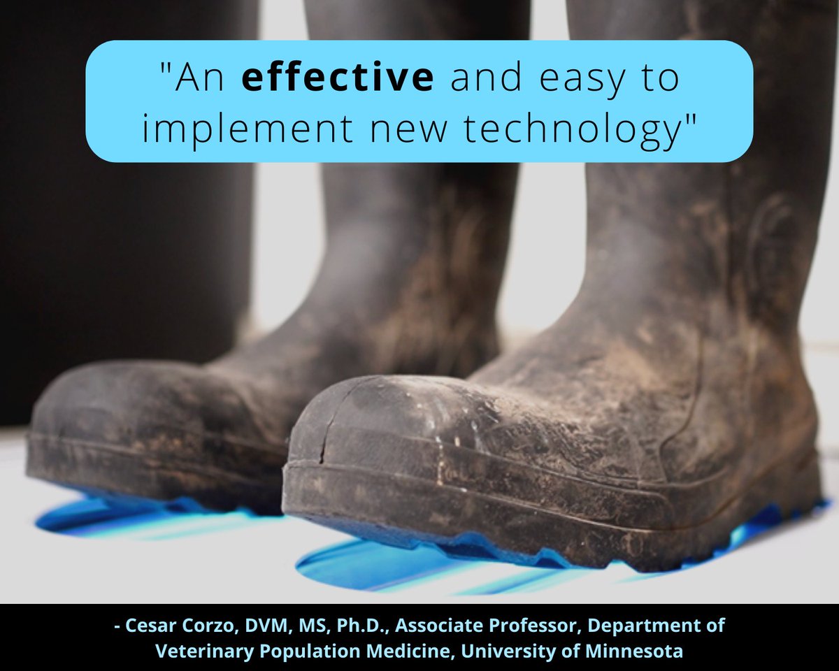 patho3gen's tweet photo. The UVZone® Shoe Sanitizing Station creates a very real line of separation between “dirty” and “clean” zones and has been proven to reduce overall bioburden and improve biosecurity compliance in facilities where it is used.

#AnimalCare #BioSecurity #AgTech https://t.co/H414kqEojp
