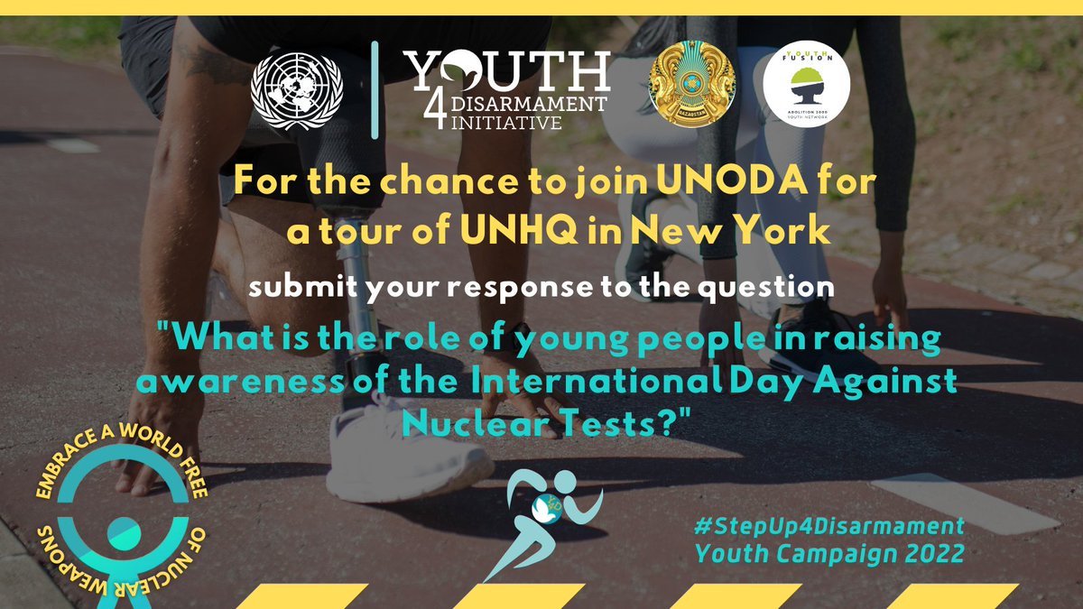 As part of this year's #StepUp4Disarmament Youth Campaign, young leaders are invited to join <a href="/UN_Disarmament/">UN Office for Disarmament Affairs</a> for an in-person briefing from experts &amp; a tour of the <a href="/UN/">United Nations</a>’s headquarters &amp; garden! Interested? Submit your response to the question below here  bit.ly/StepUp4Disarma….