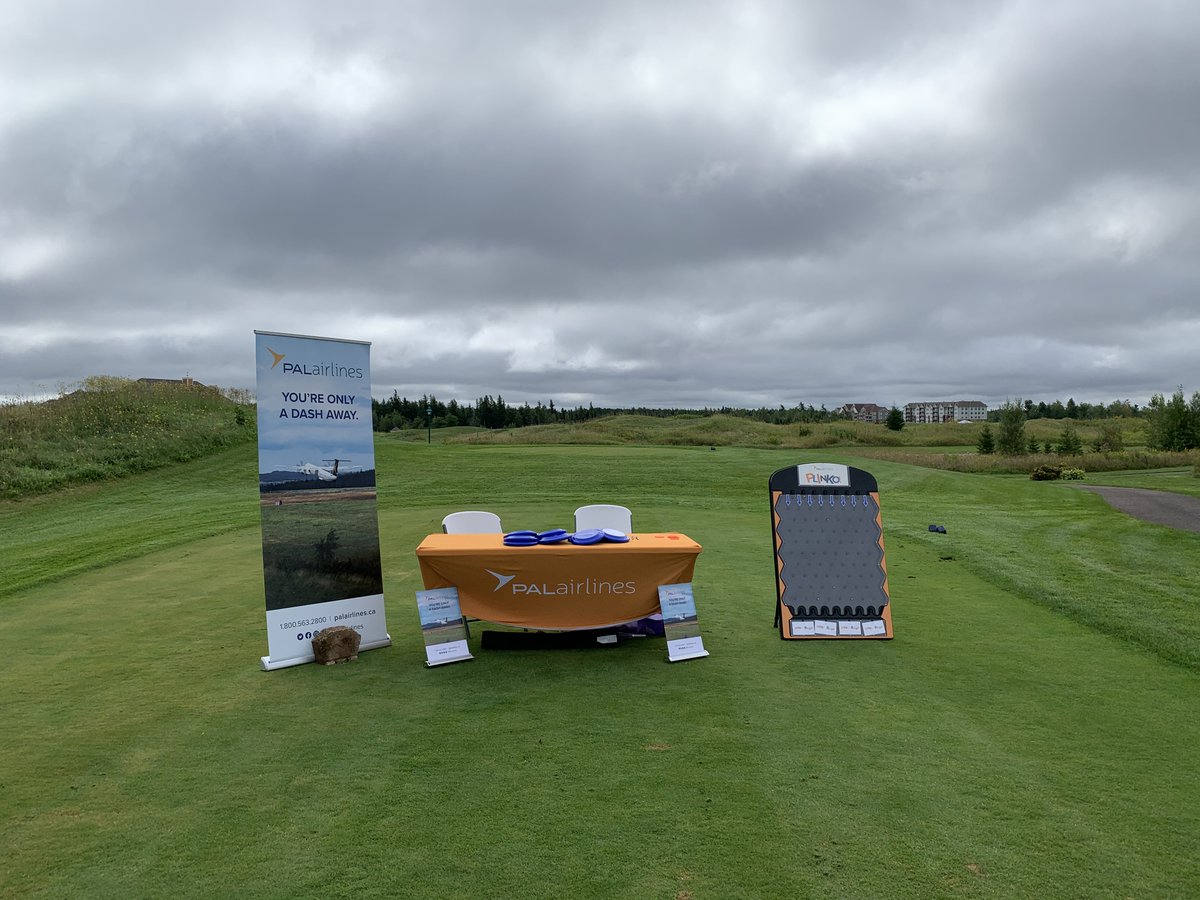 PALairlines's tweet photo. The PAL Airlines sales team is excited to be in Moncton today enjoying the @MonctonChamber 47th annual Golf Tournament. It is fantastic to meet and chat with all the golfers! ⛳ #CCGM https://t.co/SY44PENG9Q