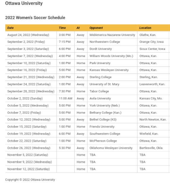 BaldwinSoccerKS's tweet photo. Regular season soccer starts this week.  Best of luck to our alumni playing at the next level: @ri1eysmith (@ottawawomensoc), @anna_burnett10 (@ESU_WoSoccer), @j_osieboyle13 (@IchabodWSOC), and @Pellis5115 (@shawwomensoccer). Sharing their schedules so you can catch some games! https://t.co/vqSCmPfXr4