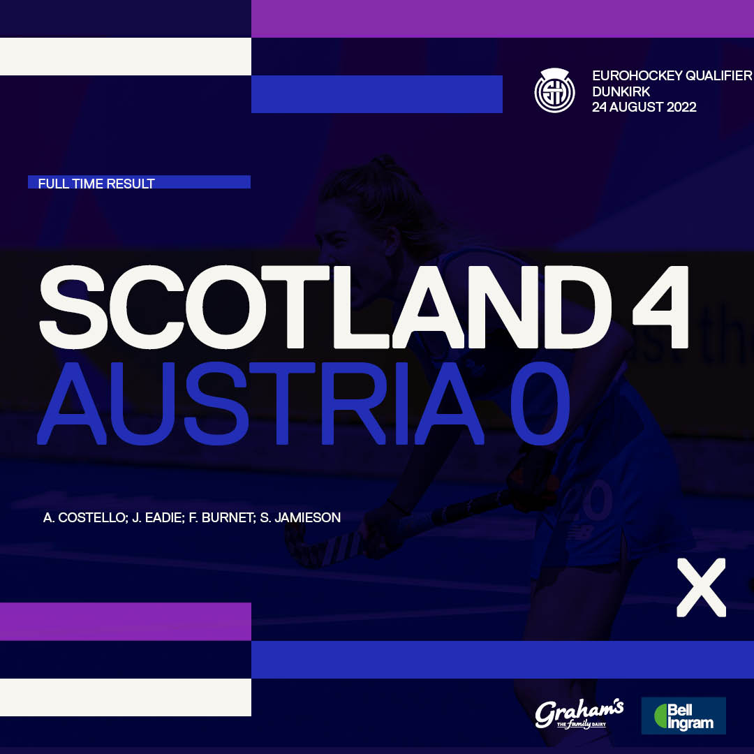 Full time in Dunkirk and Scotland women get their EuroHockey qualifying campaign off to a great start. 🏴󠁧󠁢󠁳󠁣󠁴󠁿🏴󠁧󠁢󠁳󠁣󠁴󠁿