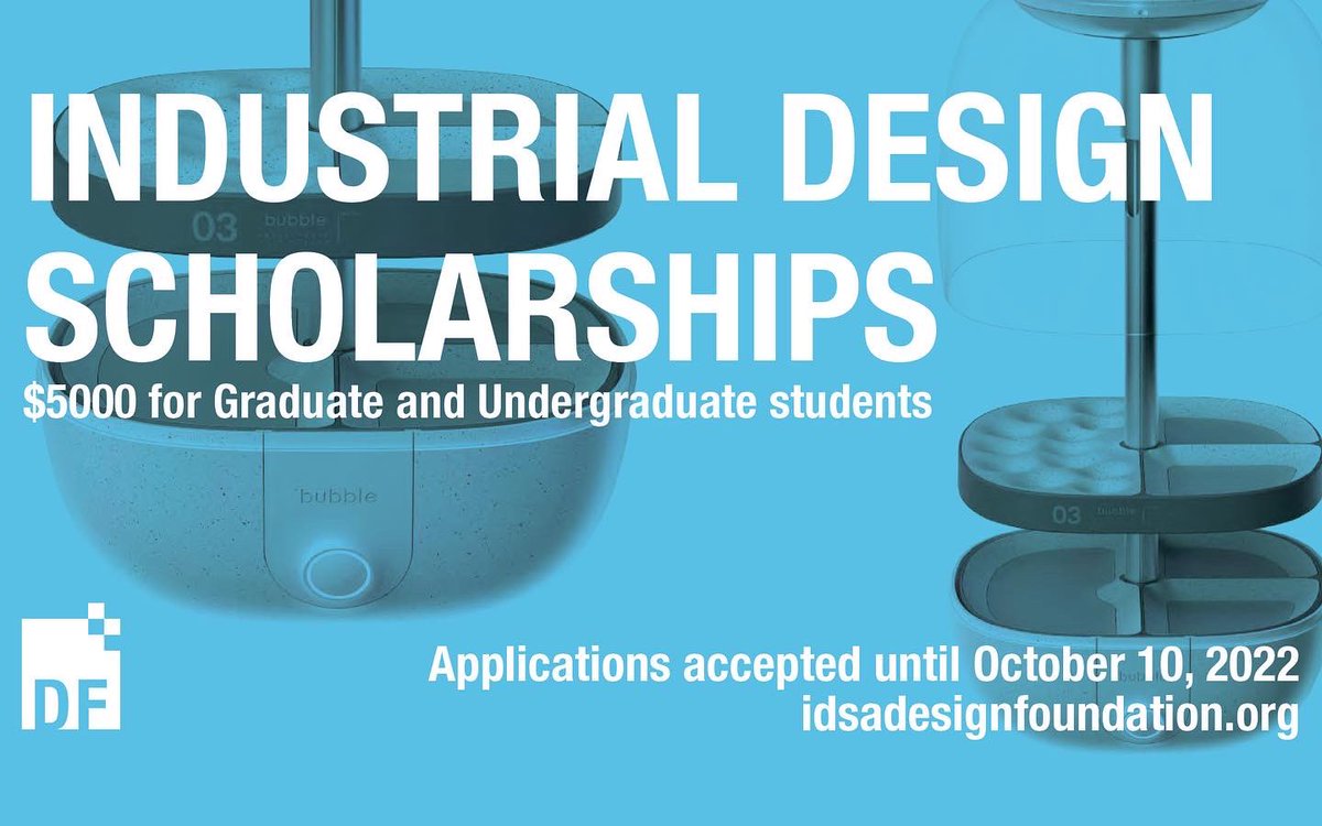 DsgnFoundation's tweet photo. Applications are open at https://t.co/kafM1lumNj
One graduate student and one undergraduate student pursuing an #industrialdesign degree will receive $5000 and significant promotion by @IDSA, including a profile in INNOVATION magazine. 📣 Get the word out. #IDSADesignFoundation https://t.co/27TlE6SUD5