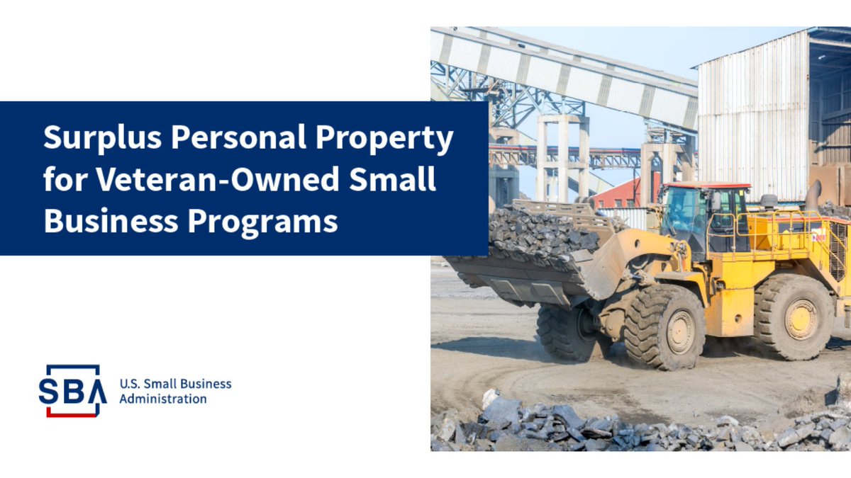 B2BRR's tweet photo. Depending on your state, your #VetBiz may be eligible to acquire surplus property that the federal government no longer needs.
More info: https://t.co/8uQjGMdnyt
#businessowner #surplusproperty #Veterans #veteranownedbusiness #veteranowned #SBA #B2B #B2BRR https://t.co/E2DnGQYjno