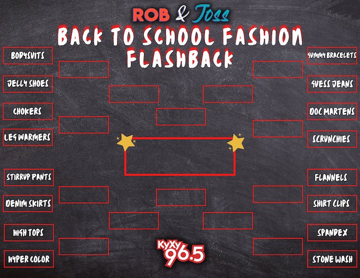 KyXy's tweet photo. It's the search for San Diego's favorite Fashion Flashback! Cast your vote here and we'll narrow everything down in the brackets this week with Rob and Joss.
#RobandJoss #KYXY #SanDiego #SD #BackToSchool #FashionFlashbacks
https://t.co/tRsh9X2EKl https://t.co/LBeLK5WuSm