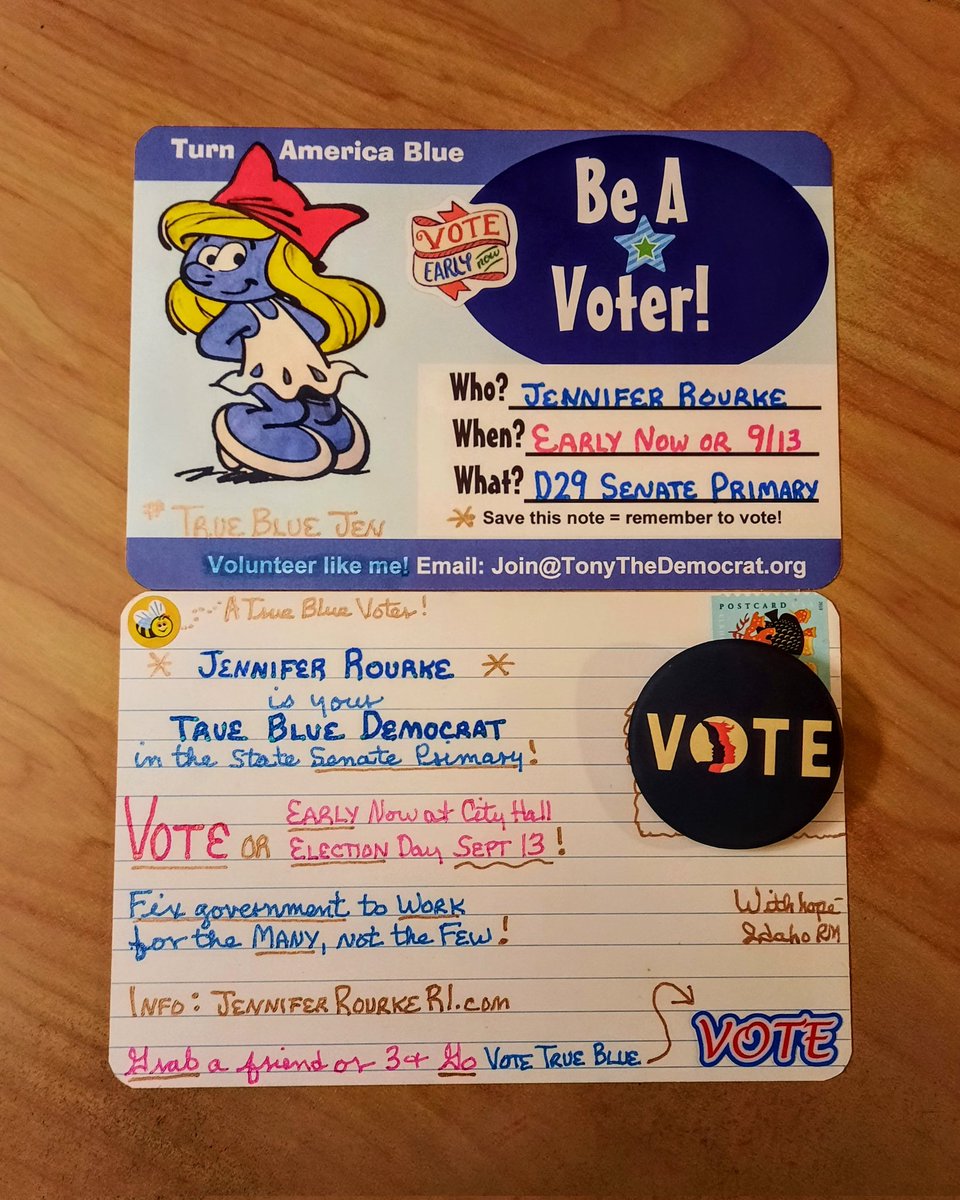 miracleguppy's tweet photo. @DemocratWit First batch of 10 from ID to Jen Rourke RI29 in Wed's mail.🤗📬
Write w/us #PostcardsToVoters #VoteEarlyRI29 @JenRourke29
#TrueBlueJen
@JenniferRourkeRI.com
@MaryLikesPostcards sticker
@TurtleGooseGraphics sticker https://t.co/i5UXbCgcg7
