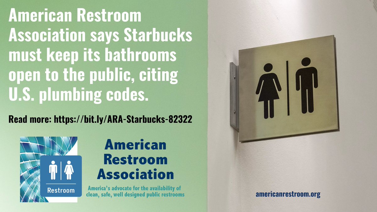 AmerRestAssoc's tweet photo. Read the full press release here.
https://t.co/e3RiCaSEom #publicrestrooms @Starbucks https://t.co/ZB2rp6Wjms