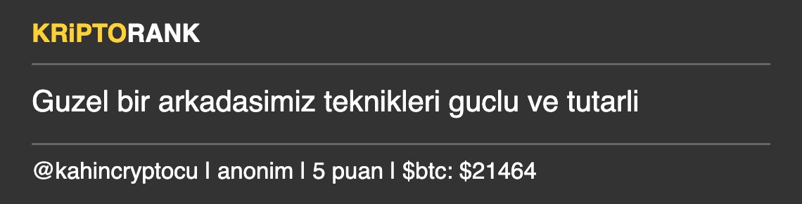 kriptorank's tweet photo. Kripto Kahin @kahincryptocu ile ilgili yeni yoruma gözat #kriptorank #kriptopara https://t.co/Kl1woymALJ