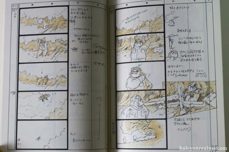 Lovely storyboard drawings for Ghibli's Porco Rosso ( 1992 ), drawn by director Hayao Miyazaki. See more in my book review 紅の豚 スタジオジブリ絵コンテ集 - https://t.co/EQGlMKCTvf

#anime #artbook #storyboard #絵コンテ #宮崎駿 #紅の豚 