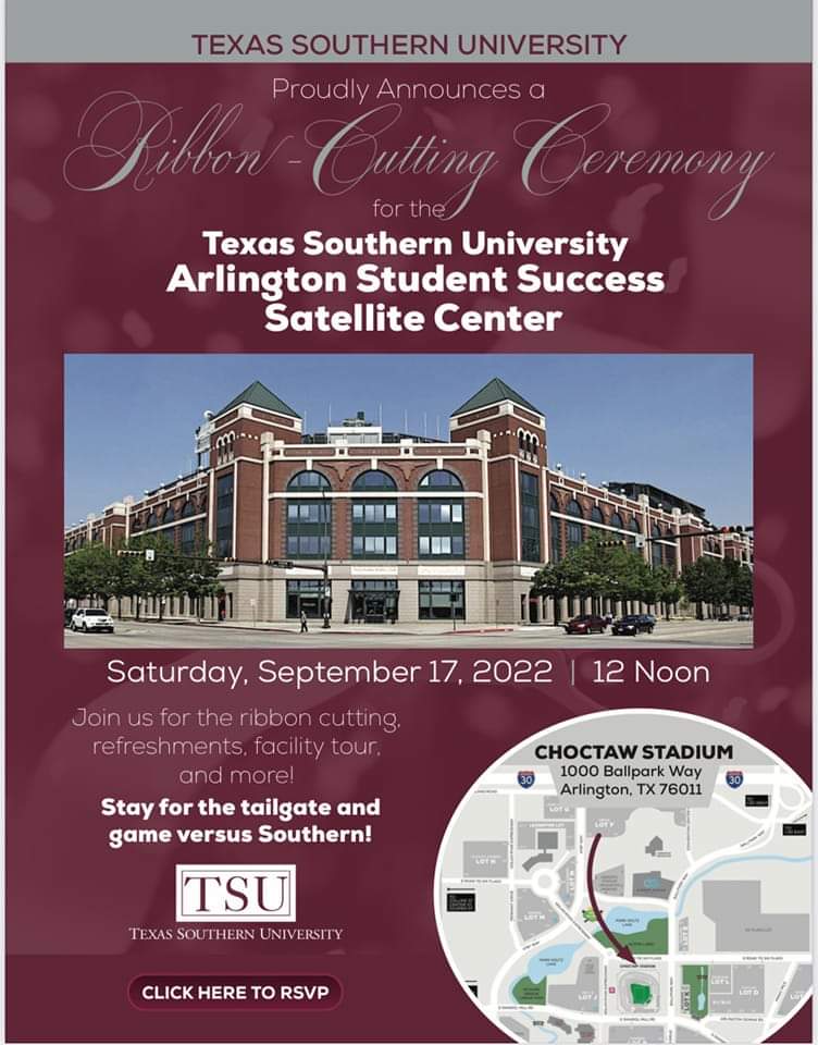 Congratulations to THE Texas Southern University for opening up a satellite center in Arlington, TX! 
:
#txsunaa #tsunaa #txsualumni #tsualumni #texassouthernalumni