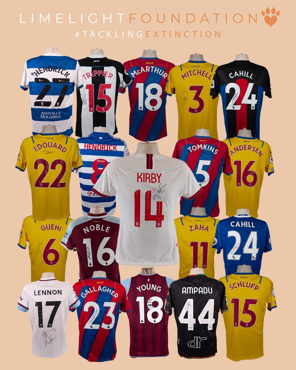 Our first auction ends at midnight this evening, for your chance to win your favourite players shirt visit <a href="/TheLimelightFDN/">The Limelight Foundation</a> and place your bid before it ends.  All proceeds go towards Wildlife Conservation 🌍🐾 #tacklingextinction #signedshirts #football #wildlife #conservation