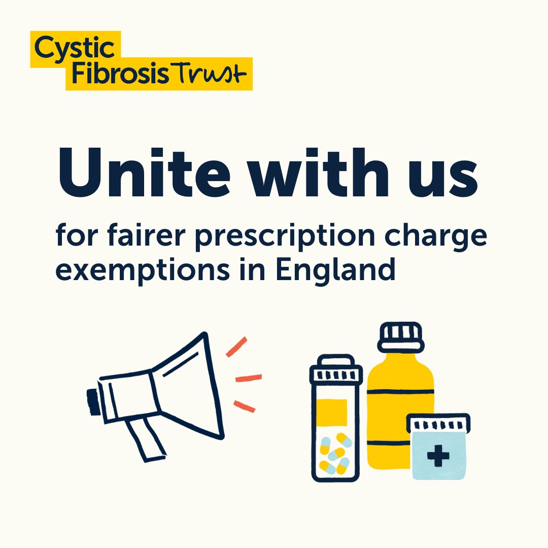 cftrust's tweet photo. Living with #cysticfibrosis often requires a huge burden of daily medication essential to stay well. But shockingly, 2,500 adults with CF in England do not qualify for free prescriptions. (1/4)

📢 https://t.co/EdYnMUAYx5 https://t.co/RUKIloMRc5