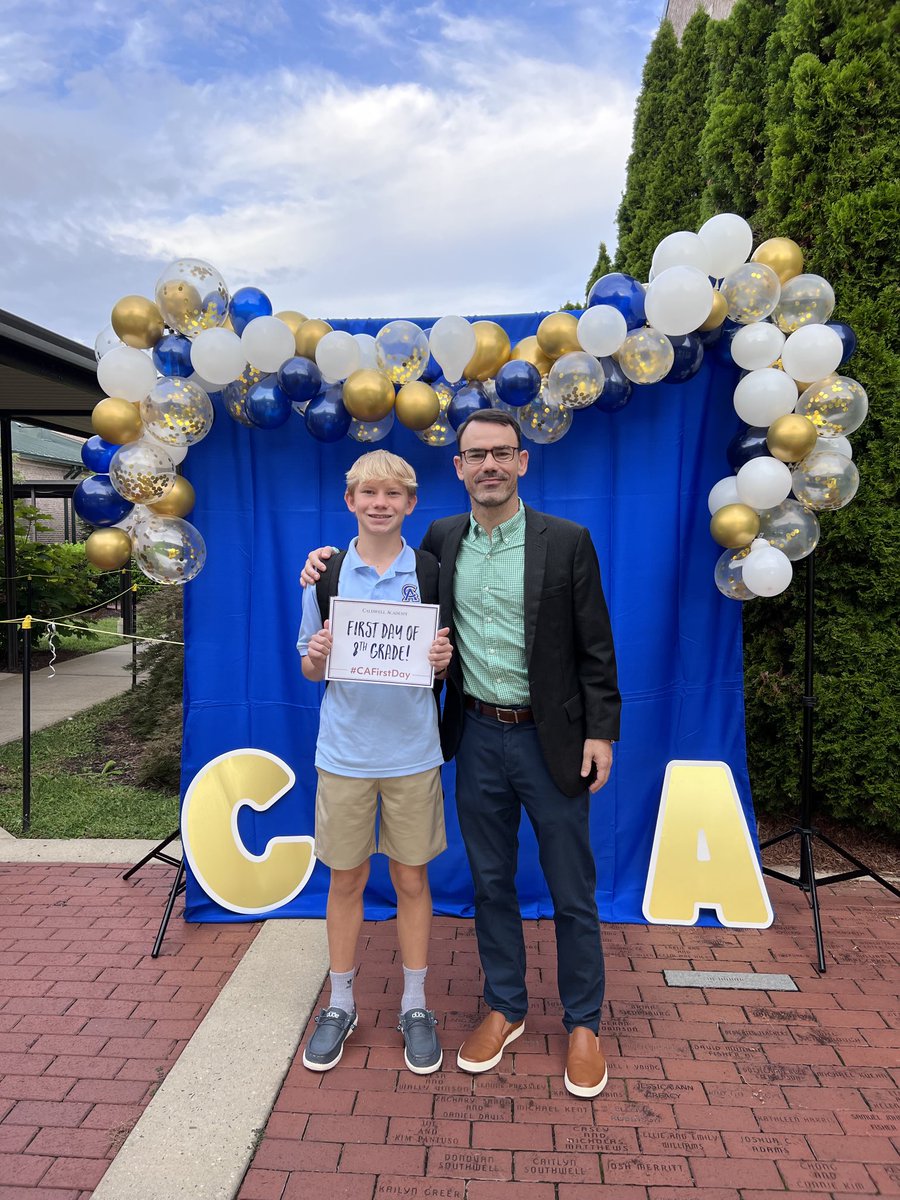 Tim_G_Holland's tweet photo. Excited to start the 2022-2023 school year at @CaldwellGso with this guy. #CAfirstday https://t.co/5yeyhOnEn5