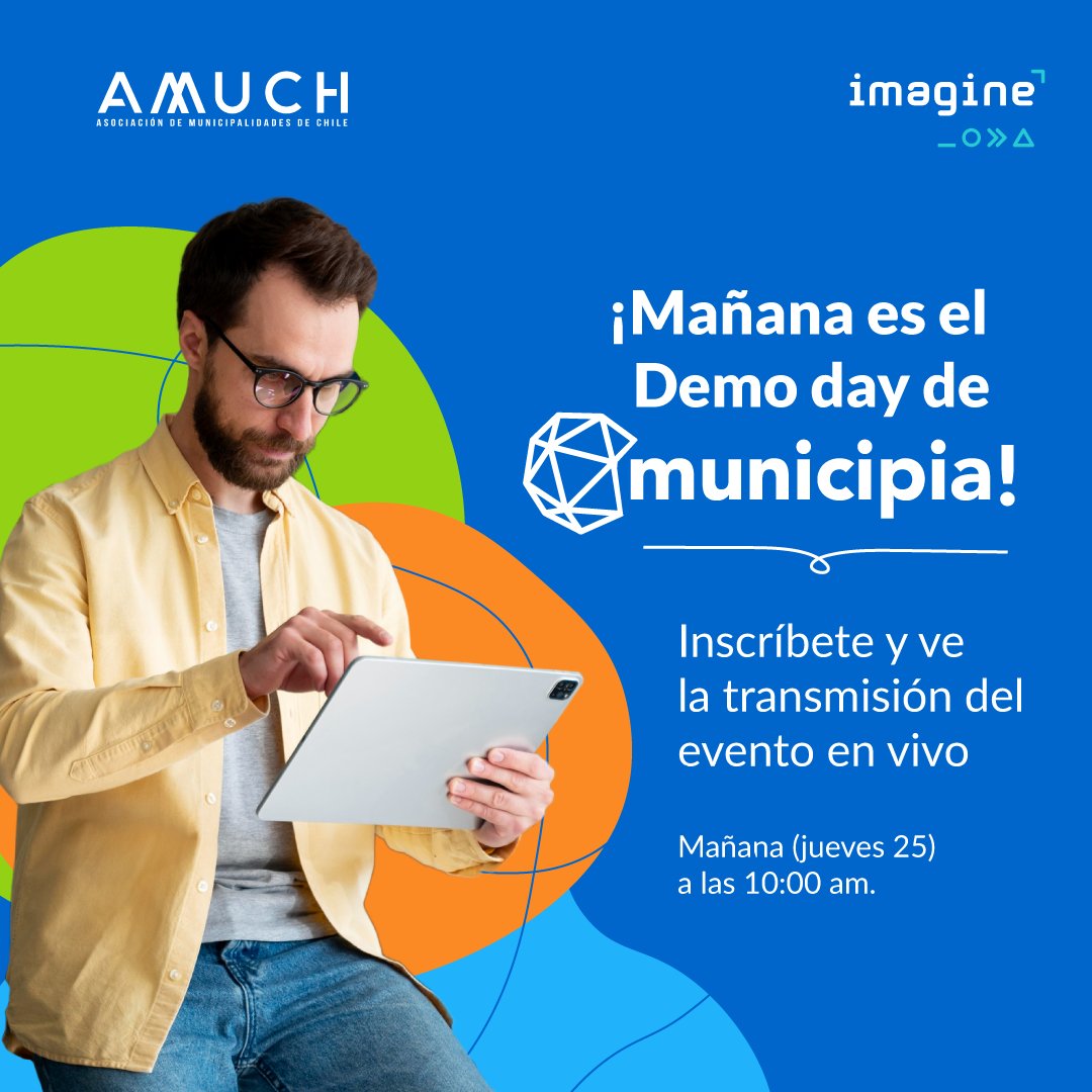 GrupoImagine_'s tweet photo. ¡Mañana es el demo day de Municipia! ​​

El demo day será mañana jueves 25 de agosto a las 9:30 am. ​

Inscríbete aquí https://t.co/ZdCG4e5dRc ​
  ​
¡Te esperamos!​

#municipalidades #startupslatam #sectorpublico #amuch #Imagine #innovacion #govtech #transformacióndigital https://t.co/QabO21iOpg