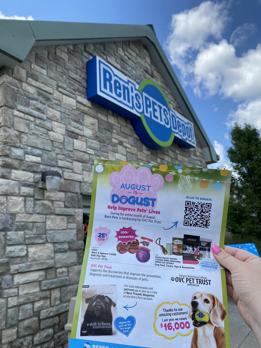 OVCPetTrust's tweet photo. Dogust isn’t over yet! Stop by any @RENSPETS until the end of the month to support OVC Pet Trust. 🐾 https://t.co/gVkGUBTrU8