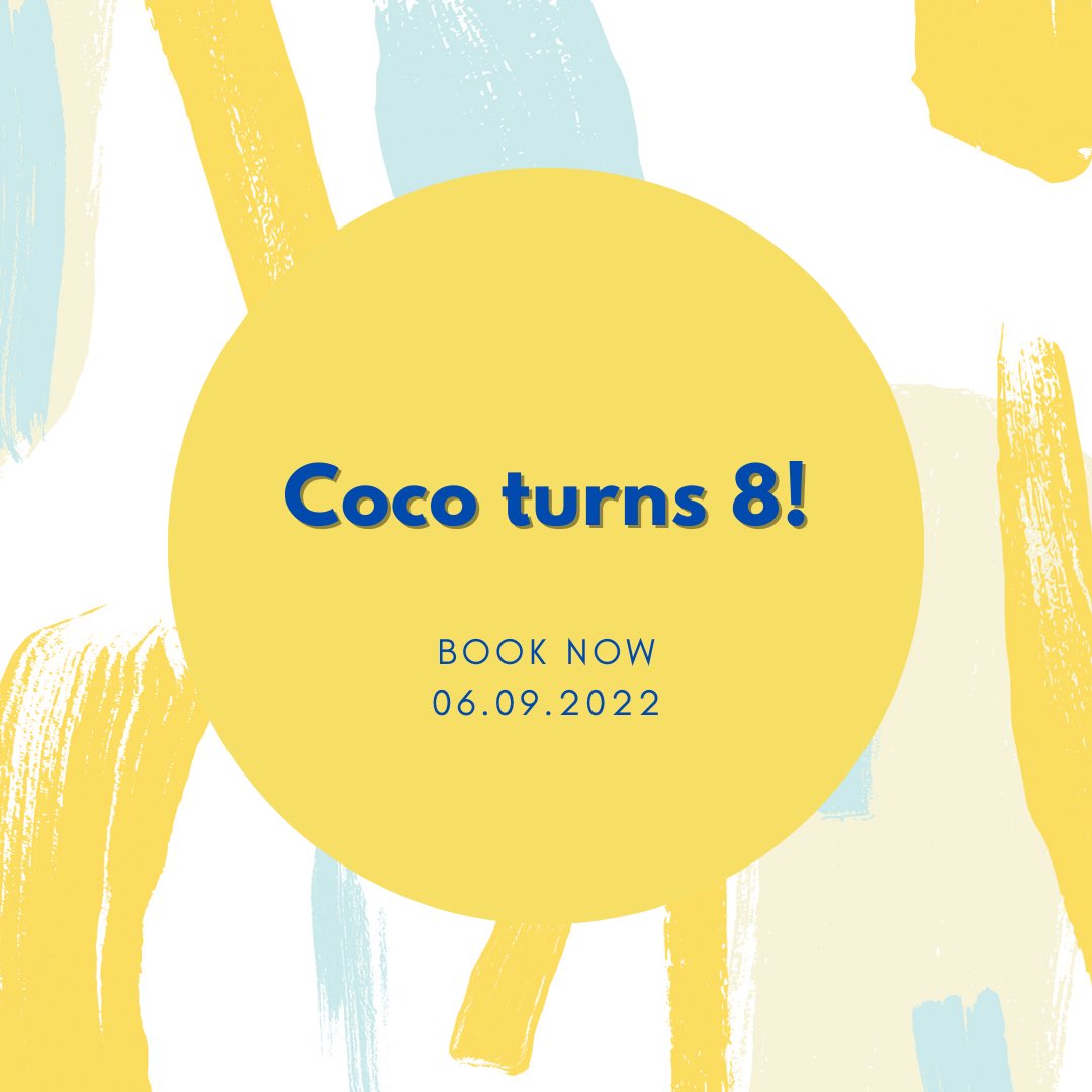 ✨Mark the date✨

Sassy pants Coco is celebrating her Big 8 this September.🎂

Join us for bubbly celebrations with cakes and games at 7pm on 6th September.🎉

Book now as spaces are limited. 🐾