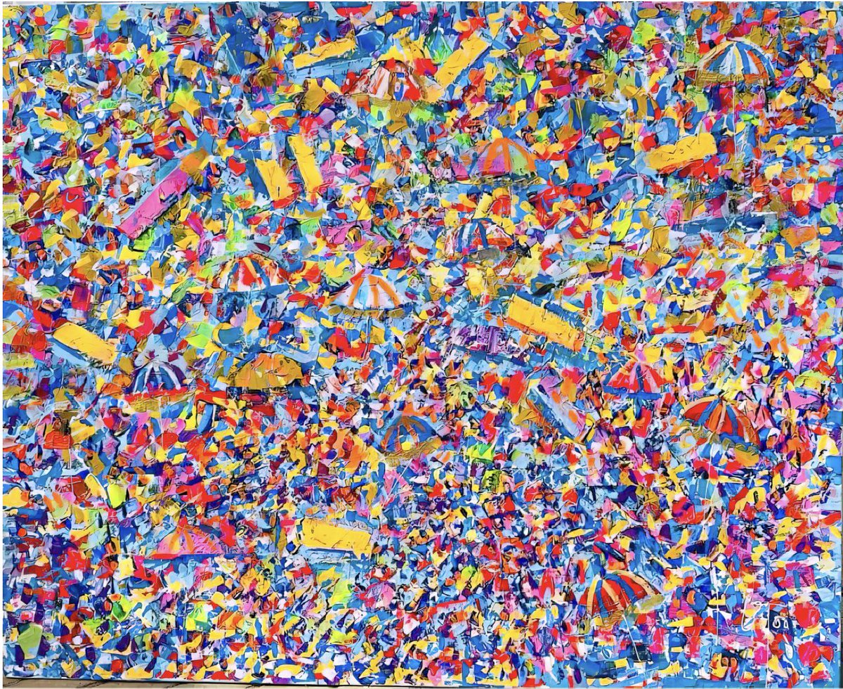 AfricaMundi's tweet photo. 🎨 África #ConAdeArte. Como cada semana, os contamos la vida y obra de un artista africano/a.
🇬🇭 Hoy, el ghanés Larry Otoo (Ghana, 1956), el artista que representa a vista de dron los lugares comunes de la vida africana. https://t.co/x0mNZhYanB