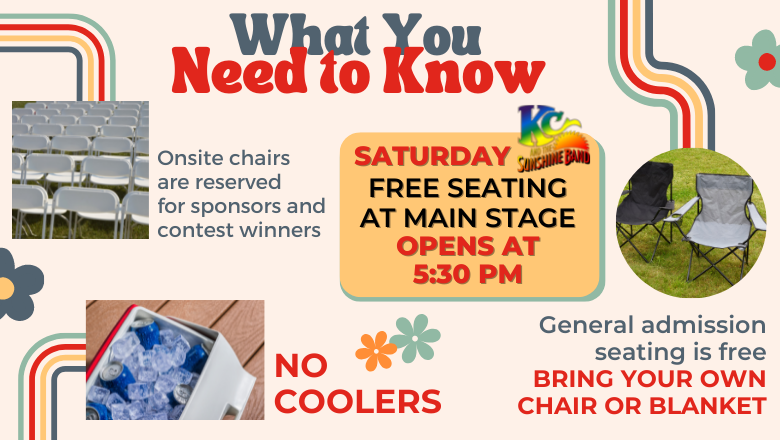 📣 Here's some key information for this weekend's #SummerSalute festival! Bring your chair or blanket - SATURDAY CONCERT SEATING OPENS AT 5:30pm! 🕔

#hopkinsvillefun #BiggestPartyOfTheYear #freefestival #ItsHappeningInHoptown #downtownhoptown #freeconcert #vendors #KidsZone
