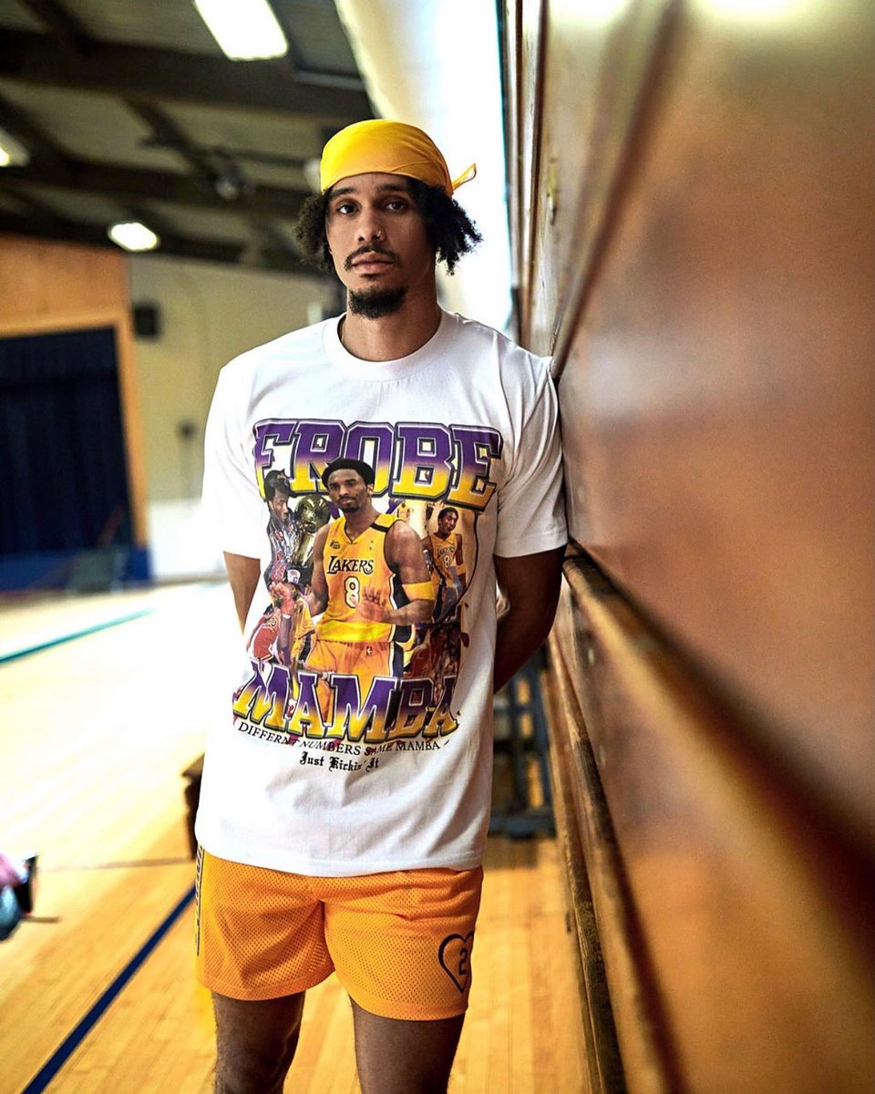IAmBrandonJack_'s tweet photo. “Frobe” Graphic Tee and “Mambacita” Mesh Shorts Availabile Now!! 
https://t.co/oVGEr7VCSg 

I’m so happy this is finally out! A lot of work and love was put into these pieces. I hope you guys enjoy! 🫶🏽💜💛 #BetterForever https://t.co/jiZvrAKMCu
