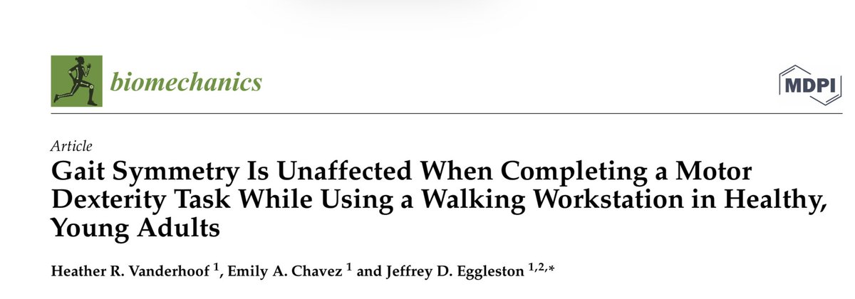 First first-author pub by our PhD student Heather!! Gait symmetry doesn’t change when performing a dual-task. 

You can find the full text here: mdpi.com/2673-7078/2/3/…