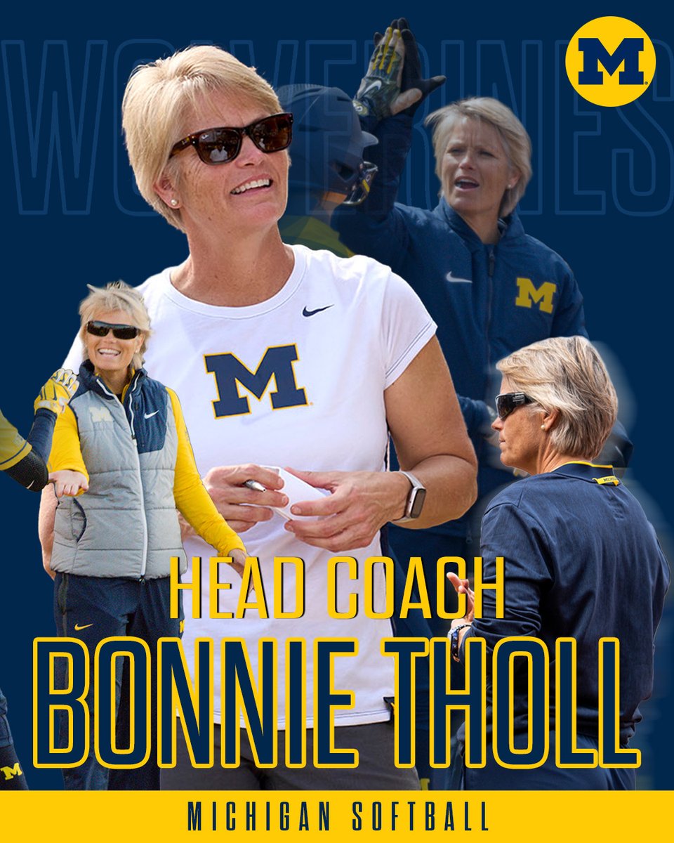 umichsoftball's tweet photo. Found our next leader close to home.

We are thrilled to announce Bonnie Tholl as the fourth head coach in Michigan softball history. Congratulations, @btholl! #GoBlue

RELEASE: https://t.co/Mjlb8RB5hz https://t.co/Ug8aU43CWr