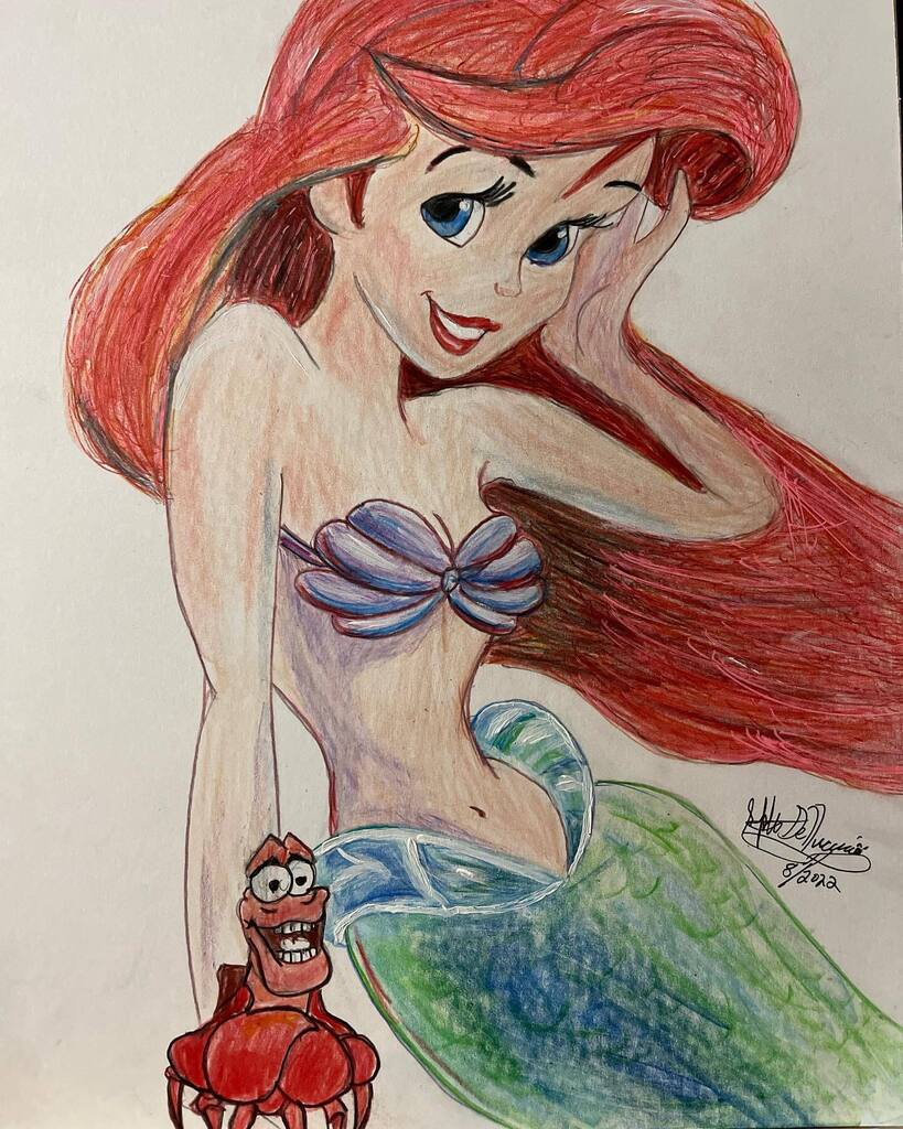SteveJazz's tweet photo. Ariel has been completed and approved, now to draw 5 more. #Art #Artwork #Drawing #Artoftheday #Instaart #Sketch #Artist #Drawings #PencilDrawings #ArtonInstagram  #Artstyle #Illustrations #Disney #DisneyWorld #DisneyArt #Animation #AnimationCell #Disney… https://t.co/ITYsDusUSj https://t.co/gXVX9zYY9A