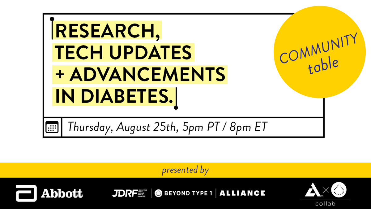 FreeStyle Libre (@freestylediabet) on Twitter photo Join this month’s #CommunityTableTalk webinar with <a href="/BeyondType1/">Beyond Type 1</a>, <a href="/BeyondType2/">Beyond Type 2</a>, and @JDRF on Thursday, 8/25 featuring <a href="/BernettaStyle/">BernettaStyle</a> from #TeamFreeStyleLibre! RSVP 👉 : abbo.tt/3QOTCde
For US residents, important safety information at abbo.tt/3Tig2Fw #diabetes Join this month’s #CommunityTableTalk webinar with <a href="/BeyondType1/">Beyond Type 1</a>, <a href="/BeyondType2/">Beyond Type 2</a>, and @JDRF on Thursday, 8/25 featuring <a href="/BernettaStyle/">BernettaStyle</a> from #TeamFreeStyleLibre! RSVP 👉 : abbo.tt/3QOTCde
For US residents, important safety information at abbo.tt/3Tig2Fw #diabetes