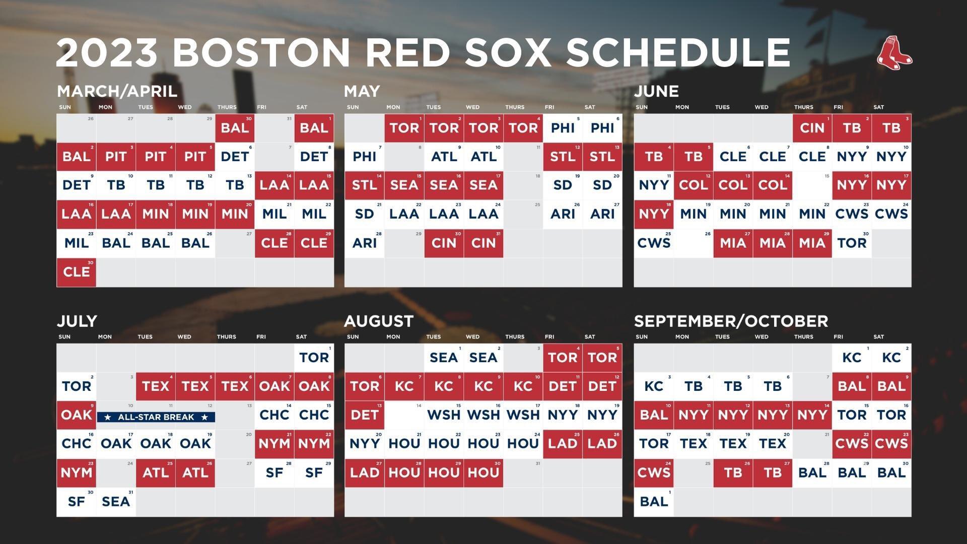 Red Sox Announce 2024 Regular Season Schedule