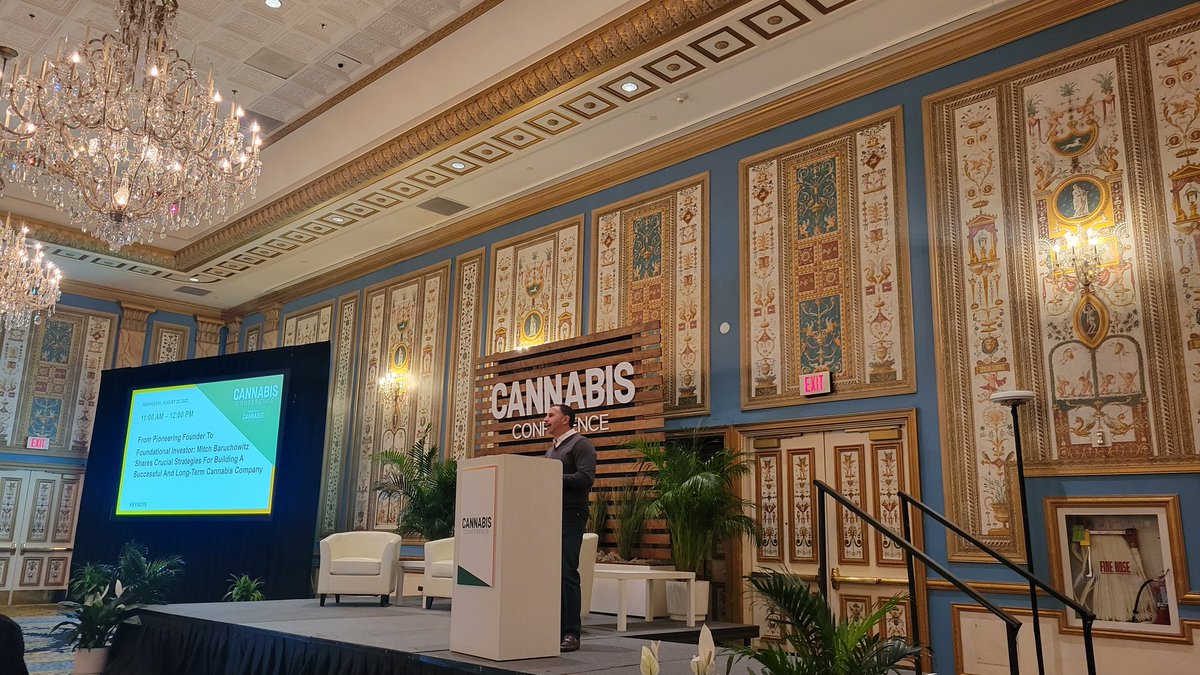 NoelleSki's tweet photo. Kicking off Day 2 at @CBTmag 's #CannabisConference with a keynote by Mitch Baruchowitz of @MeridaCap on crucial stratgies for building a successful long-term cannabis business! https://t.co/SkCerf1Dl1